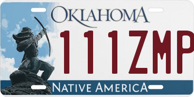 OK license plate 111ZMP