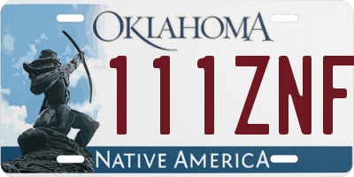 OK license plate 111ZNF
