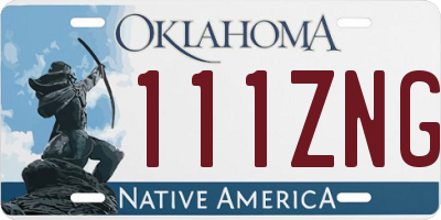 OK license plate 111ZNG