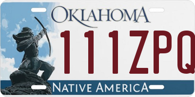 OK license plate 111ZPQ