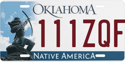 OK license plate 111ZQF