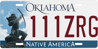 OK license plate 111ZRG