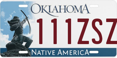 OK license plate 111ZSZ