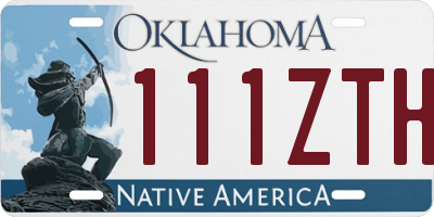 OK license plate 111ZTH