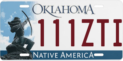 OK license plate 111ZTI