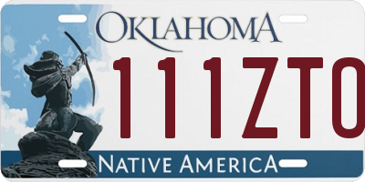OK license plate 111ZTO
