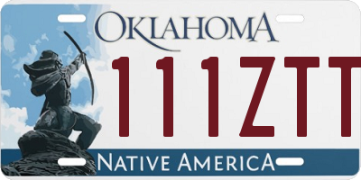 OK license plate 111ZTT