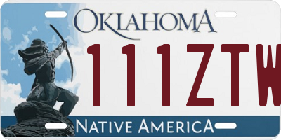 OK license plate 111ZTW