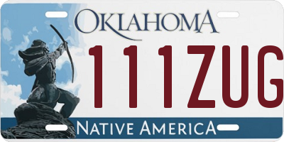 OK license plate 111ZUG