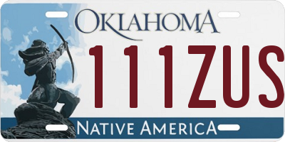 OK license plate 111ZUS