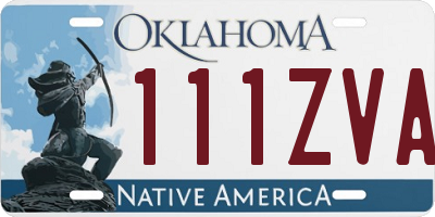 OK license plate 111ZVA