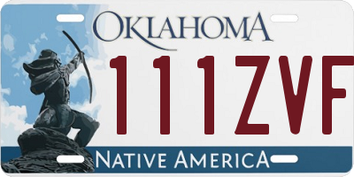 OK license plate 111ZVF