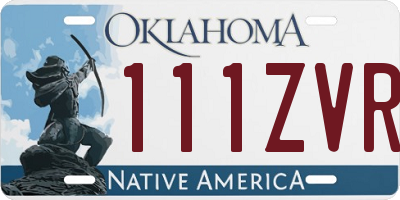 OK license plate 111ZVR