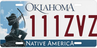OK license plate 111ZVZ