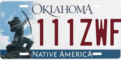 OK license plate 111ZWF