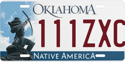 OK license plate 111ZXC