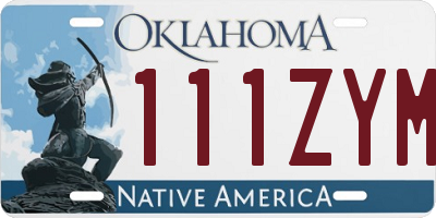 OK license plate 111ZYM