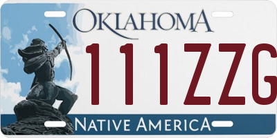 OK license plate 111ZZG