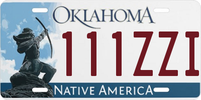 OK license plate 111ZZI