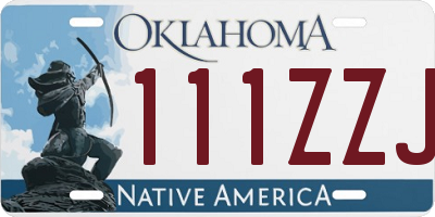 OK license plate 111ZZJ