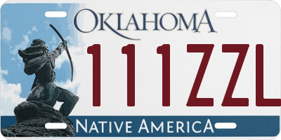 OK license plate 111ZZL