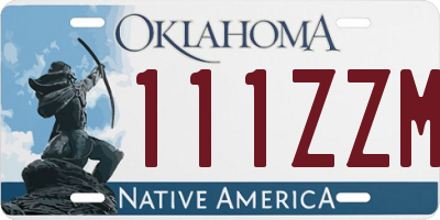 OK license plate 111ZZM