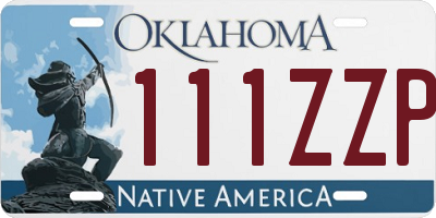 OK license plate 111ZZP