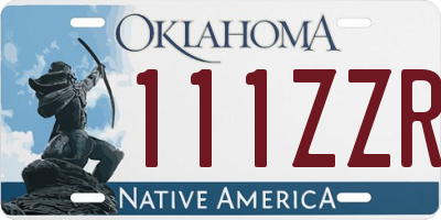 OK license plate 111ZZR