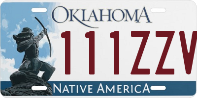 OK license plate 111ZZV