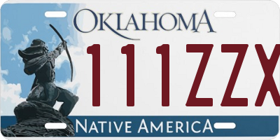 OK license plate 111ZZX