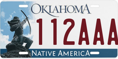 OK license plate 112AAA