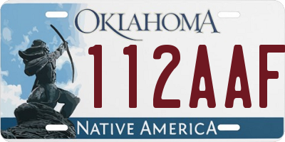 OK license plate 112AAF