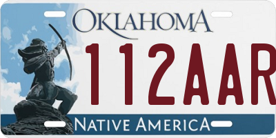 OK license plate 112AAR