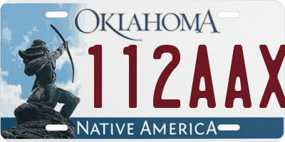 OK license plate 112AAX