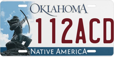 OK license plate 112ACD