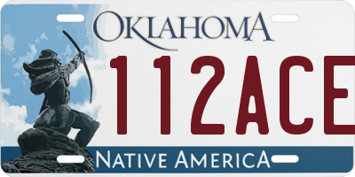 OK license plate 112ACE