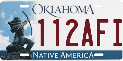 OK license plate 112AFI