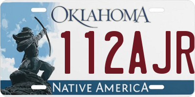 OK license plate 112AJR