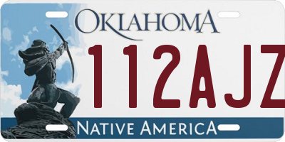 OK license plate 112AJZ