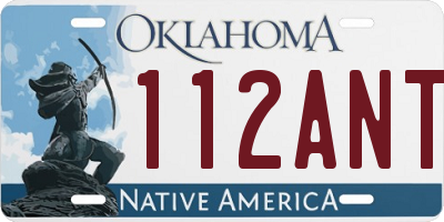 OK license plate 112ANT