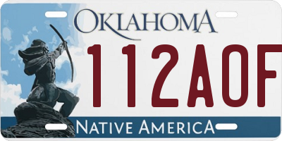 OK license plate 112AOF
