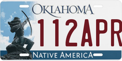 OK license plate 112APR