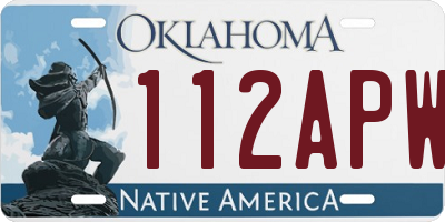 OK license plate 112APW