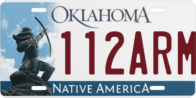 OK license plate 112ARM