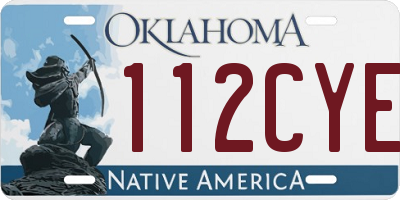 OK license plate 112CYE