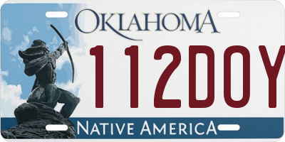 OK license plate 112DOY