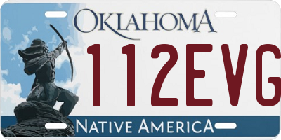 OK license plate 112EVG