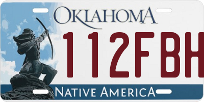 OK license plate 112FBH