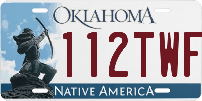 OK license plate 112TWF
