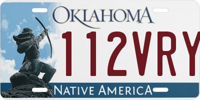 OK license plate 112VRY